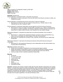 Composting the Right Mix.Lesson