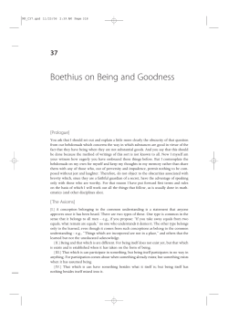 Boethius on Being and Goodness
