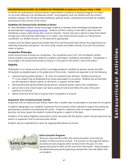 Extracurricular Activities - St. John The Baptist School