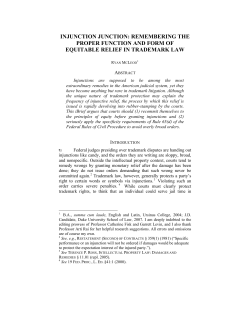 Injunction Junction: Remembering the Proper Function and Form of