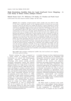 High Resolution Satellite Data for Land Use/Land Cover Mapping