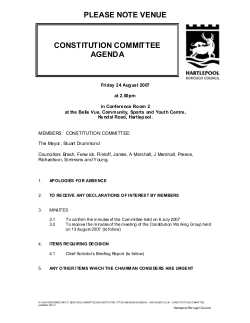 please note venue constitution committee agenda