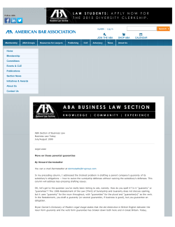 Legal-ease: More on those parental guaranties