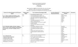 Common Core Standards Pacing Guide
