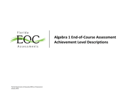 Algebra 1 EOC Assessment - Florida Department Of Education