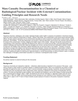 Mass Casualty Decontamination in a Chemical or