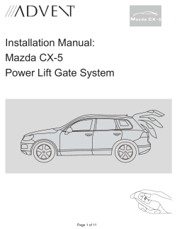 Installation Manual: Mazda CX