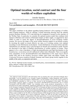 Optimal taxation, social contract and the four worlds of welfare