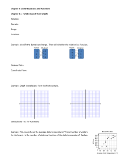 Chapter 2: Linear Equations and Functions Chapter 2.1: Functions