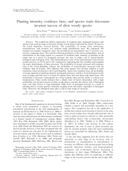Planting intensity, residence time, and species traits determine