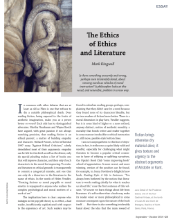 The Ethics of Ethics and Literature - Centre for Ethics, University of