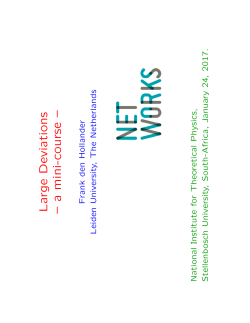 Slides of Prof Frank den Hollander`s course on large deviations