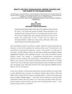 beauty and pain: globalization, gender violence and the women of