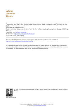 "Somewhat like War": The Aesthetics of Segregation, Black