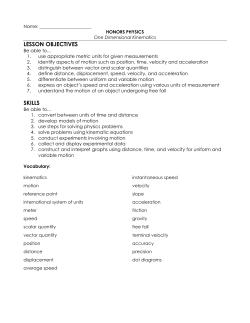 Kinematics study guide