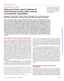 Addressing China`s grand challenge of achieving food security while