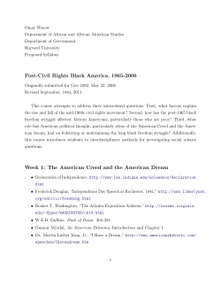 Post-Civil Rights Black America, 1965-2006