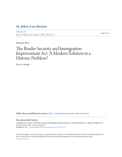 The Border Security and Immigration Improvement Act: A Modern
