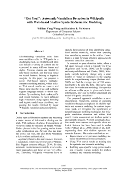 "Got You!": Automatic Vandalism Detection in Wikipedia with Web
