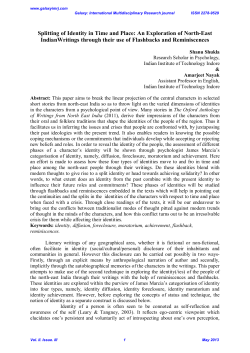 Splitting of Identity in Time and Place: An Exploration of North