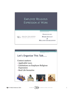 Employee Religious Expression at Work