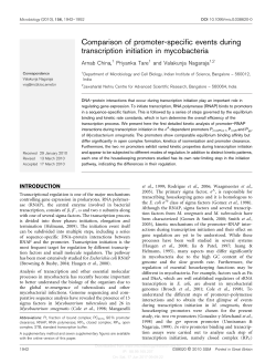 Comparison of promoter-specific events during transcription