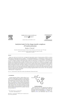 Analytical study for the charge-transfer complexes of losartan