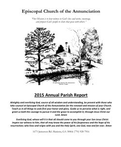 Episcopal Church of the Annunciation 2015 Annual Parish Report