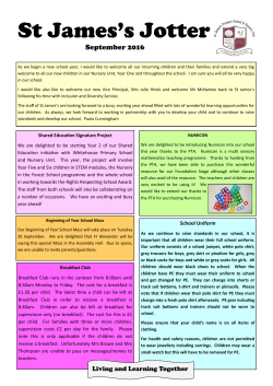 September 2016 - St James`s Primary School, Newtownabbey