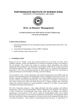 Course Content - Postgraduate Institute of Science