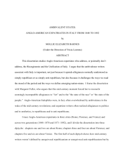 ANGLO-AMERICAN EXPATRIATES IN ITALY FROM 1848 TO 1892