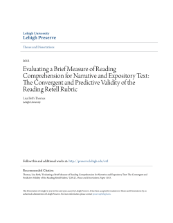 Evaluating a Brief Measure of Reading