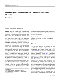 Container ports, local benefits and transportation worker