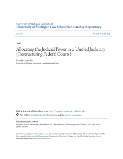 Allocating the Judicial Power in a `Unified Judiciary` (Restructuring