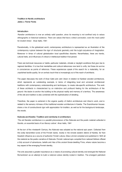 Tradition in Nordic architecture Jaime J. Ferrer For&eacute;s