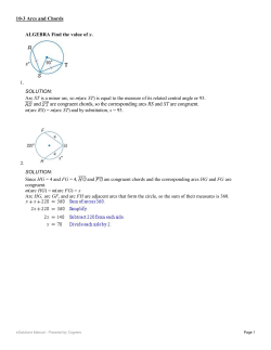 and are congruent chords, so the corresponding