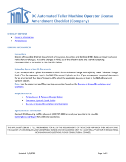DC Automated Teller Machine Operator License Amendment