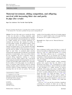 Maternal investment, sibling competition, and offspring survival with