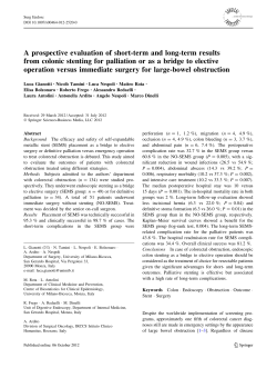 A prospective evaluation of short-term and long