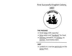 First Successful English Colony, 1607
