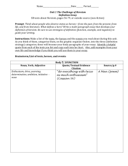 Unit 1 EA 2 Definition Essay Packet