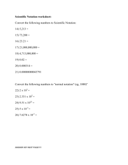 Scientific Notation worksheet