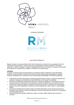 CATEGORY SPONSOR www.researchmedia.com Research Impact