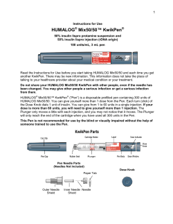 HUMALOG&reg; Mix50/50&trade; KwikPen