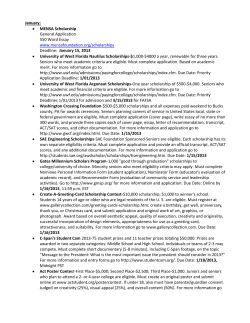 January: MENSA Scholarship General Application 550 Word Essay