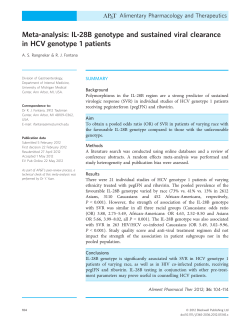 IL28B genotype and sustained viral clearance in HCV genotype 1