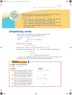 Grade 9 surds and algebra