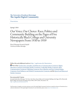 our voice, our choice: race, politics and community building on the