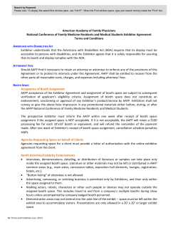 2017 National Conference Exhibitor Agreement Terms and
