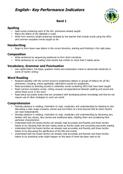 English&ndash; Key Performance Indicators